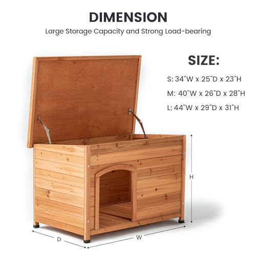 Outdoor Wooden Dog House with Wooden Floor (34" W x 25" D x 23" H) N68871