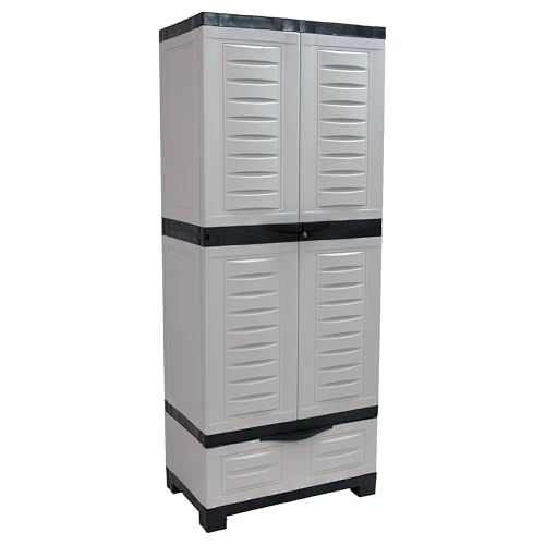 Lockable Storage Cabinet with 3 Adjustable Shelves - 57.5" H - Shadow C5323