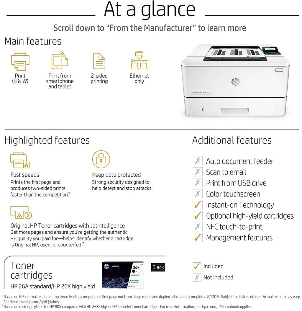 Laser Printer with Built-in Ethernet & Double-Sided Printing G310987