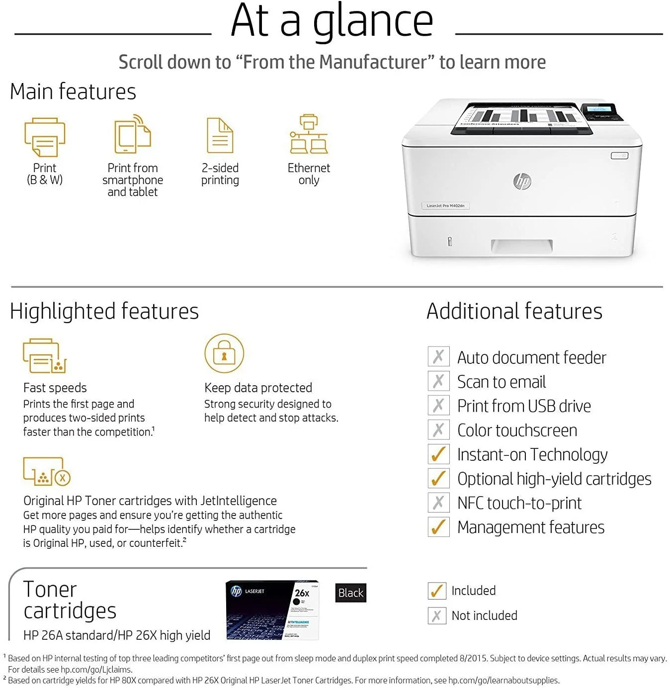 Laser Printer with Built-in Ethernet & Double-Sided Printing G310987