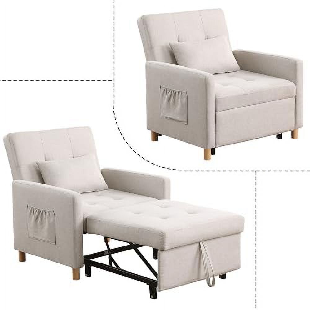 Grey Sleeper Sofa Chair Bed 3-in-1 Convertible Chair Q423994
