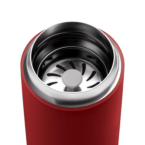 12 oz Vacuum-Insulated Stainless Steel Travel Mug with Ceramic Interior and Splash Guard Matte Black K733
