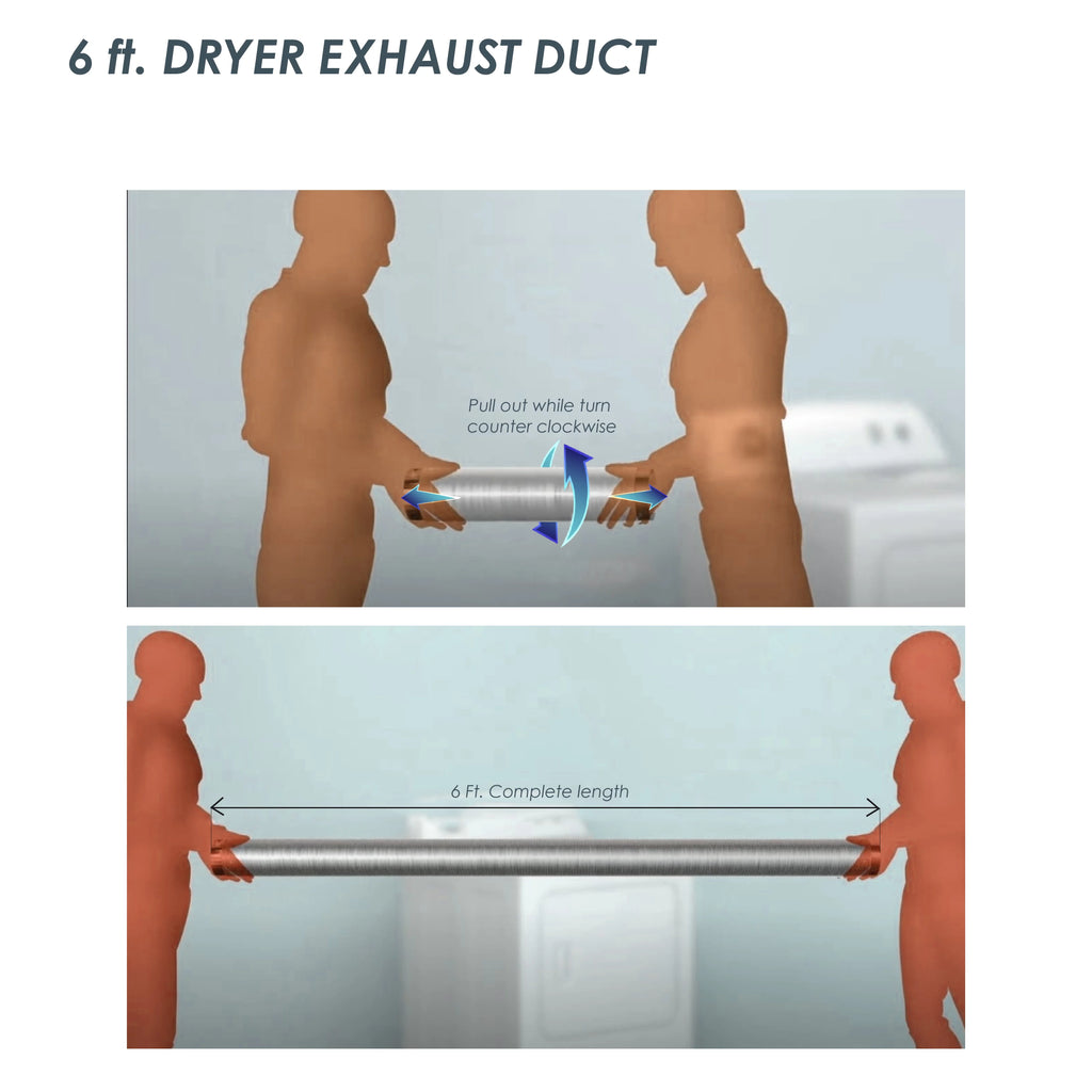 4 inch Dryer Exhaust Duct Kit with 2 Elbows and 2 Clamps S8715