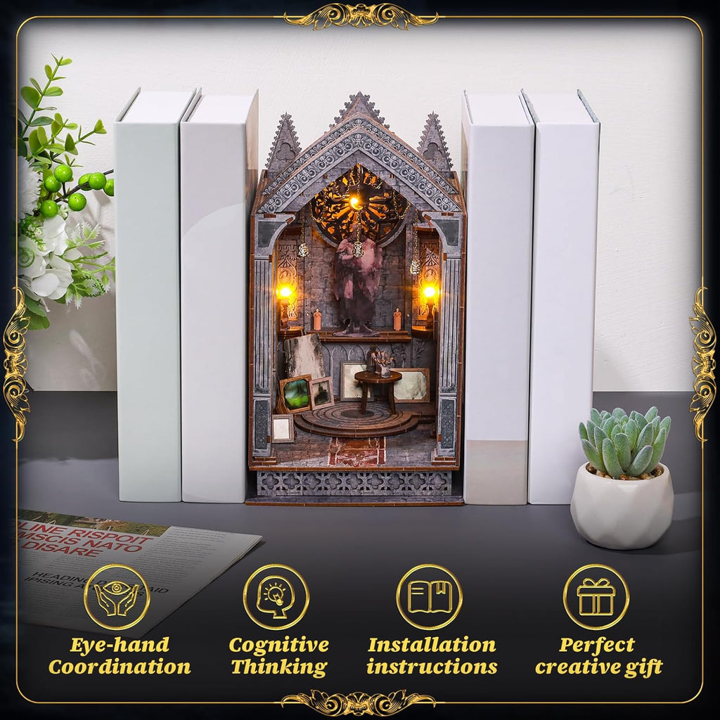 3D Wooden Puzzle Bookshelf Insert with LED Light K613
