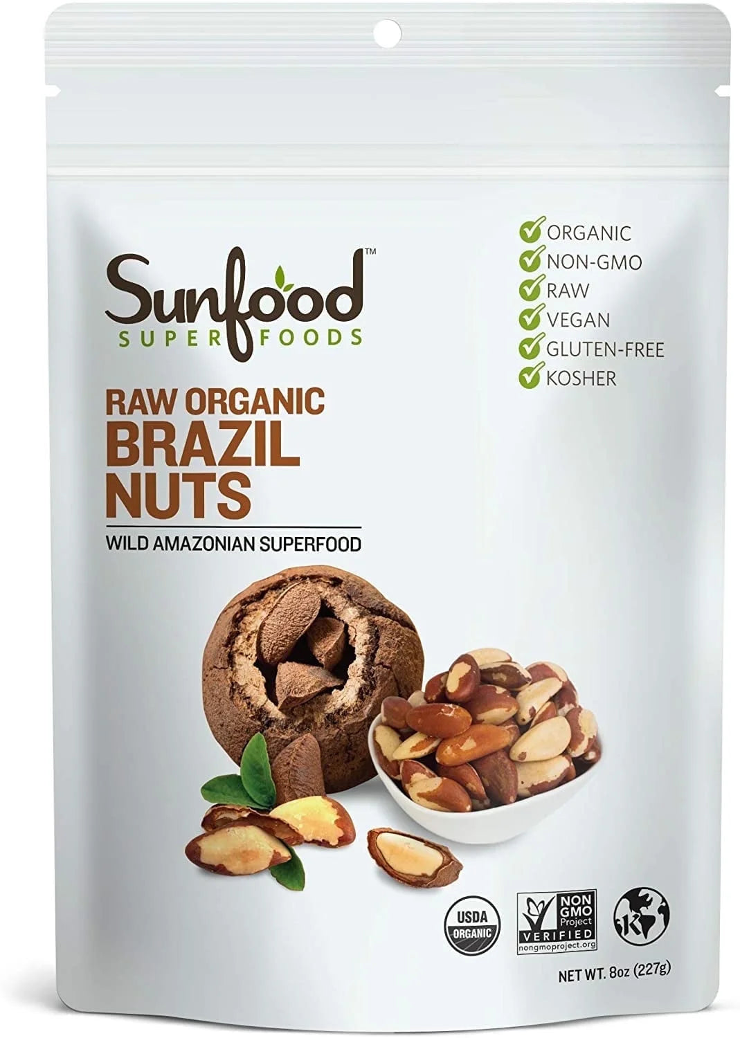 Raw Organic Brazil Nuts, 8 oz Pack of 2 O613