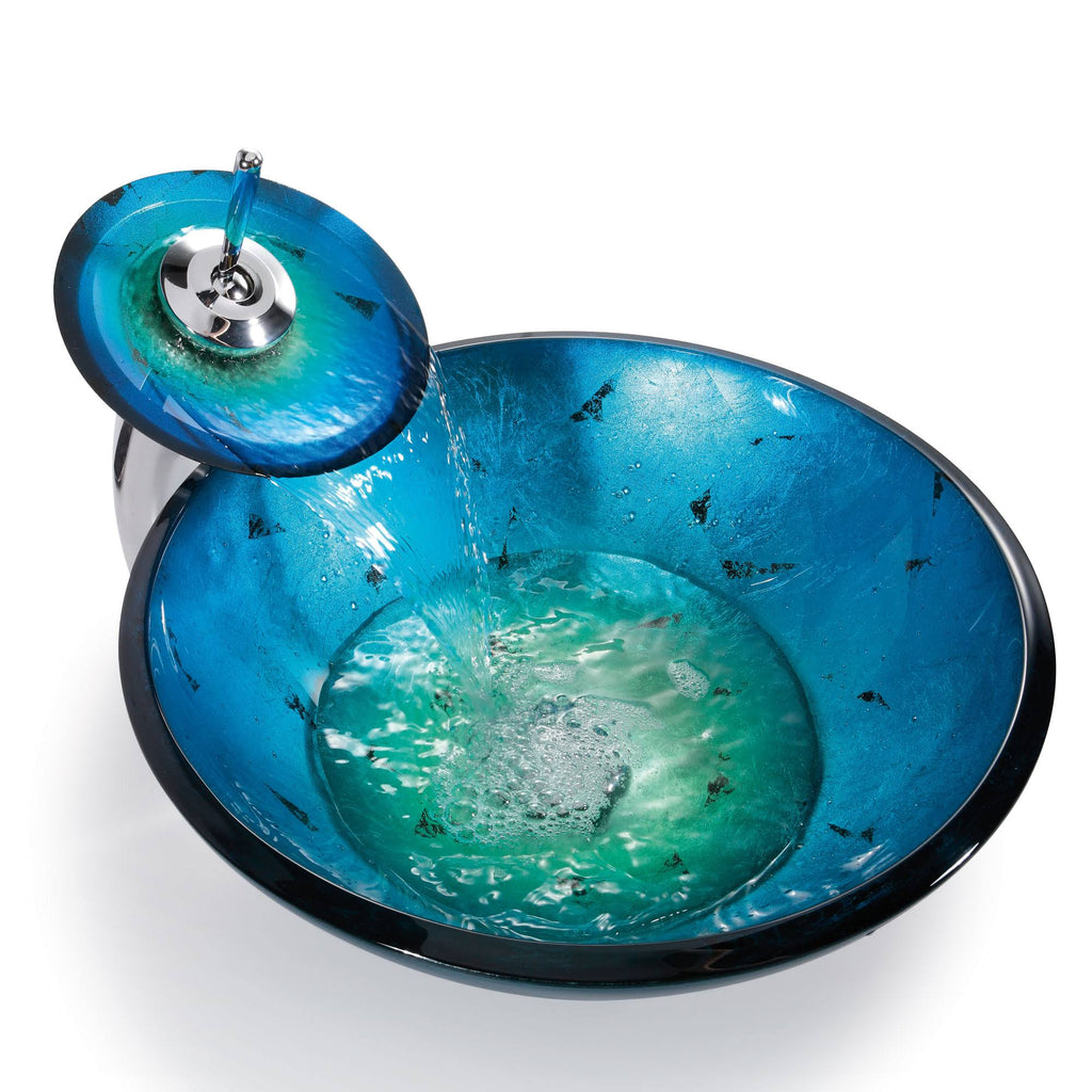 Blue Glass Vessel Sink Y9565