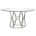 54" Stainless Steel Glass Round Dining Table T341697