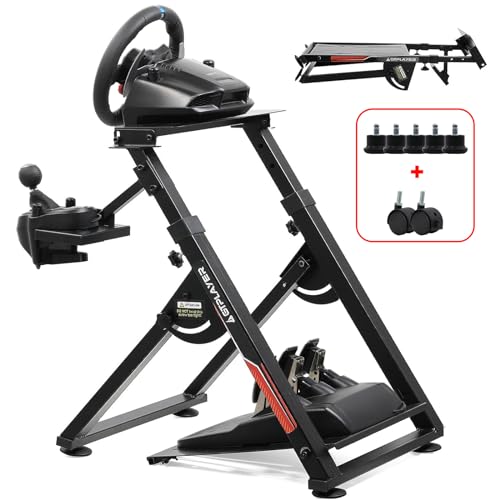Black Sim Racing Wheel Stand with Shifter Mount O872619