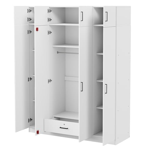 Wood Clothes Storage Cabinet with Sliding Door and 2 Drawers C374