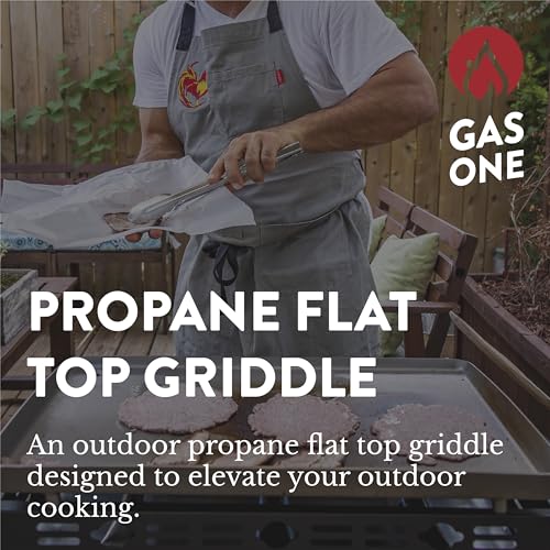 26 In Flat Top Gas Grill with 3 Burners – Stainless Steel Tabletop with Pre Season Griddle F304208