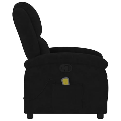 Black Velvet Massage Recliner Chair with Adjustable Footrest and Headrest X1648