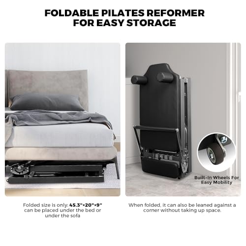 Gray Foldable Pilates Reformer R6058