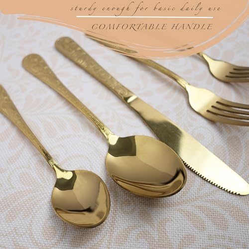 20 Pieces Gold Stainless Steel Flatware Set N683