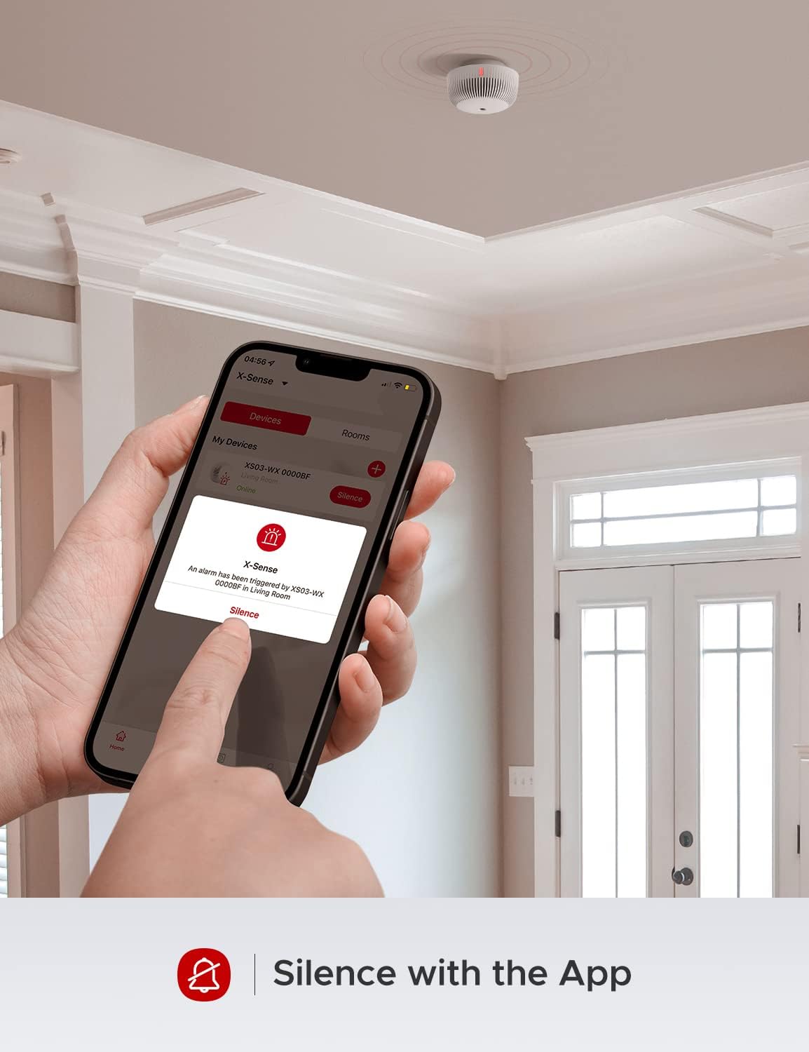Smart Smoke Detector with Photoelectric Sensor, Replaceable Battery, Wi-Fi F987