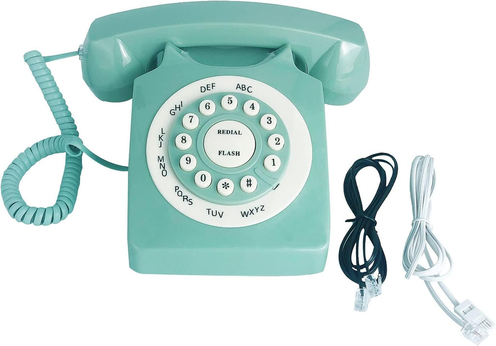 Green Classic Rotary Corded Desk Phone B8376