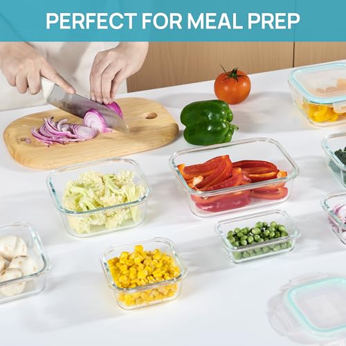 8 Pack Glass Meal Prep Container with Lids X337593