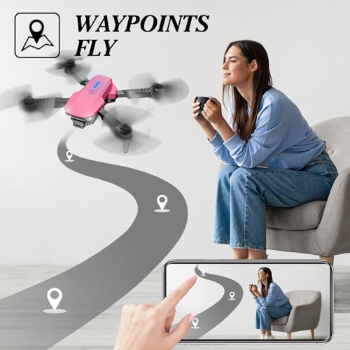 Mini Drone with Camera 1080P, Foldable, 2 Batteries, Black D35519