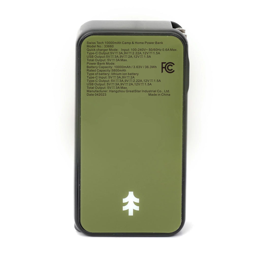 10000 mAh Portable Power Bank with Built-in Charging Cord W15890