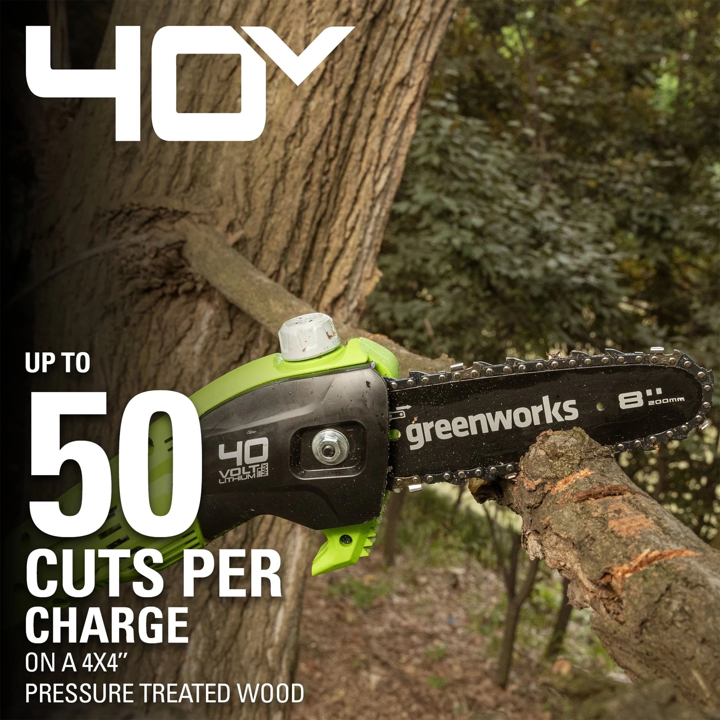 40V 8 Cordless Pole Saw with 2.0 Ah Battery and Charger U8476
