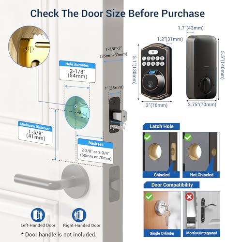 Oil Rubbed Bronze Fingerprint Door Lock H48150
