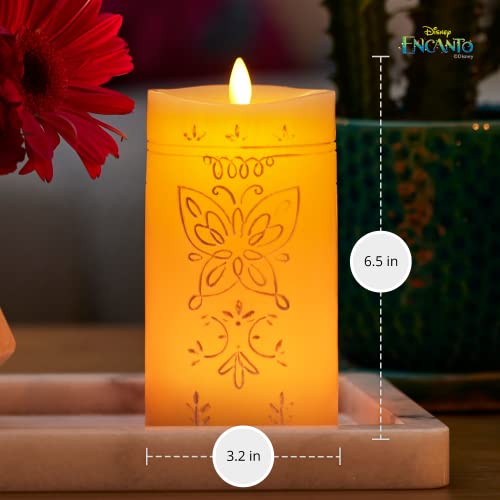 Ivory 3" x 6.5" Moving Flame LED Pillar Candle Q35956