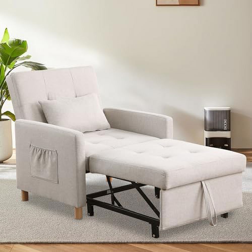 Grey Sleeper Sofa Chair Bed 3-in-1 Convertible Chair Q423994