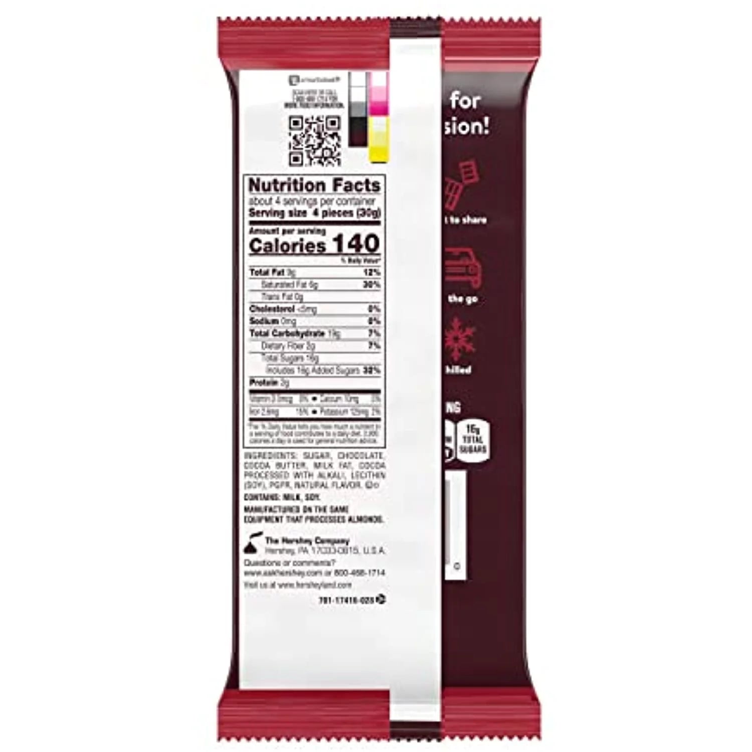 Dark Chocolate Bulk Candy, Individually Wrapped, 4.25 Oz Bars (12 Count) E1010