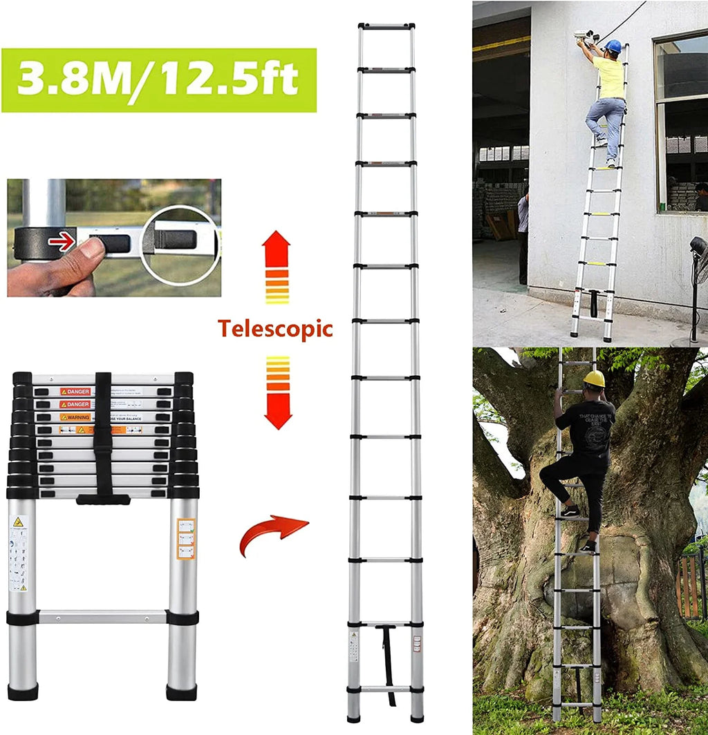Aluminum Telescoping Extension Ladder 12FT B394397