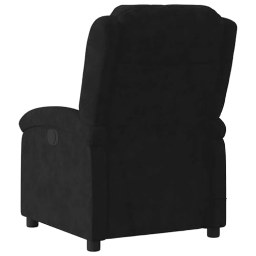 Black Velvet Massage Recliner Chair with Adjustable Footrest and Headrest X1648