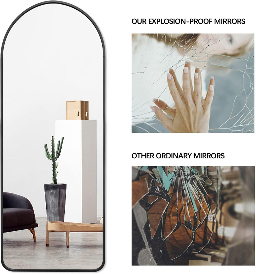 Black Arched Full Length Floor Mirror T85674