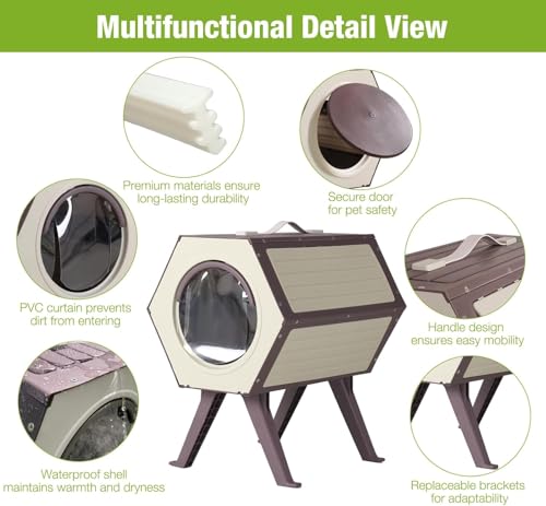 Weatherproof Insulated Cat House with Escape Door (4 Sets) E6630