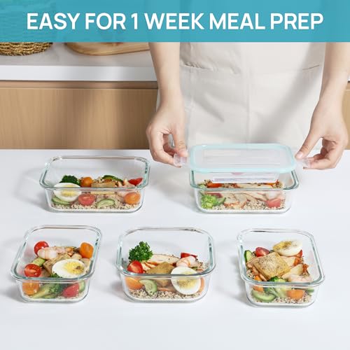 8 Pack Glass Meal Prep Container with Lids X337593