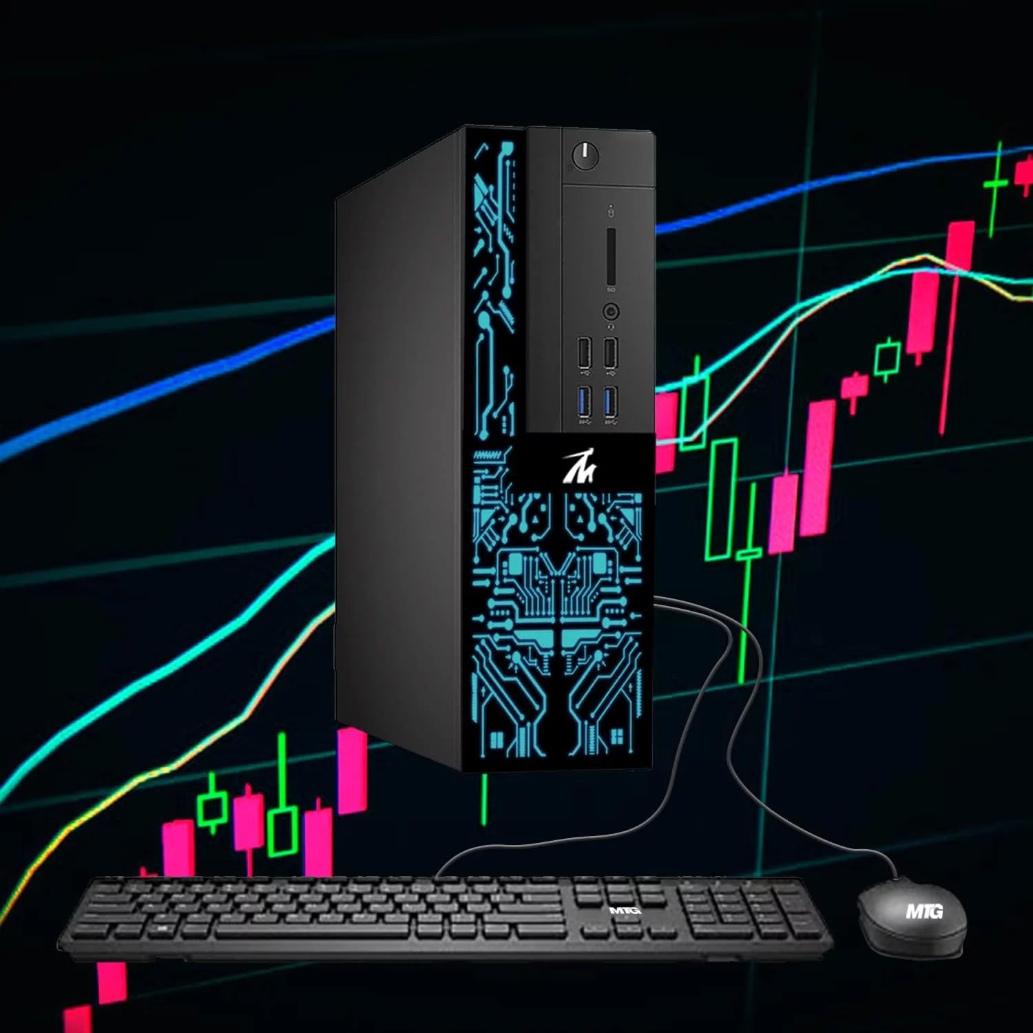 Restored Desktop PC Intel Core i5-6500, 16GB RAM, 120GB SSD, 2TB HDD, 4 LED Monitors, 2 Network Cards, Keyboard & Mouse Win 10 Pro O57518
