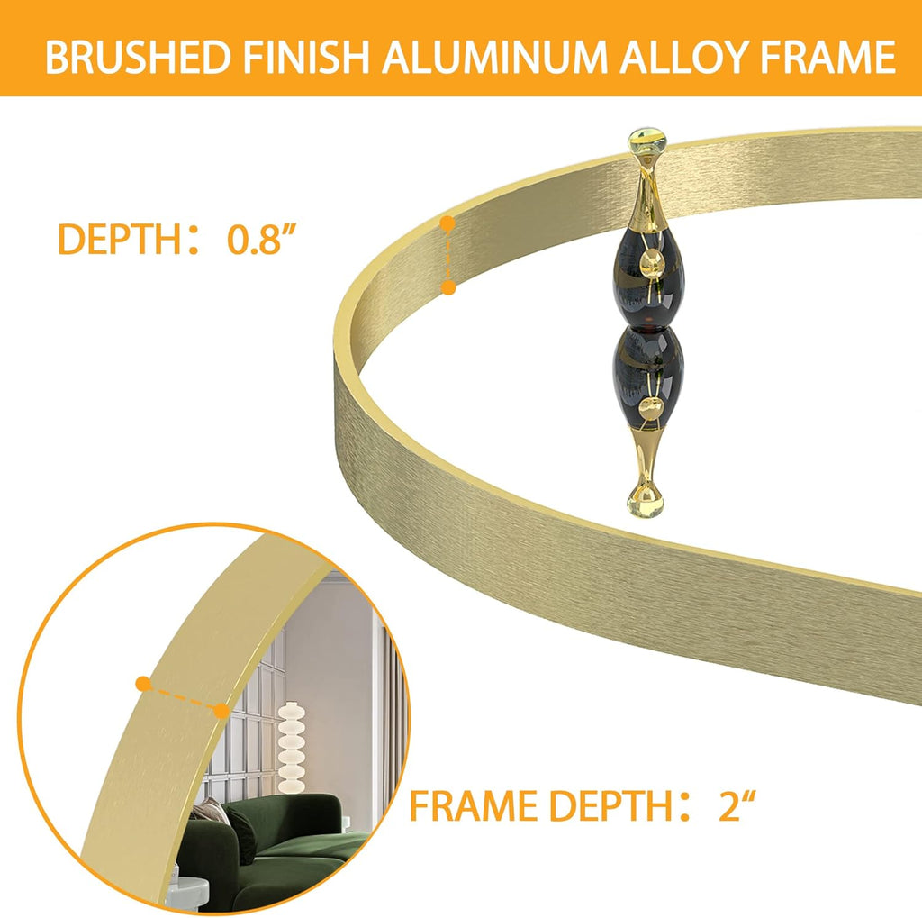 Gold Metal Frame Oval Wall Mirror M99472