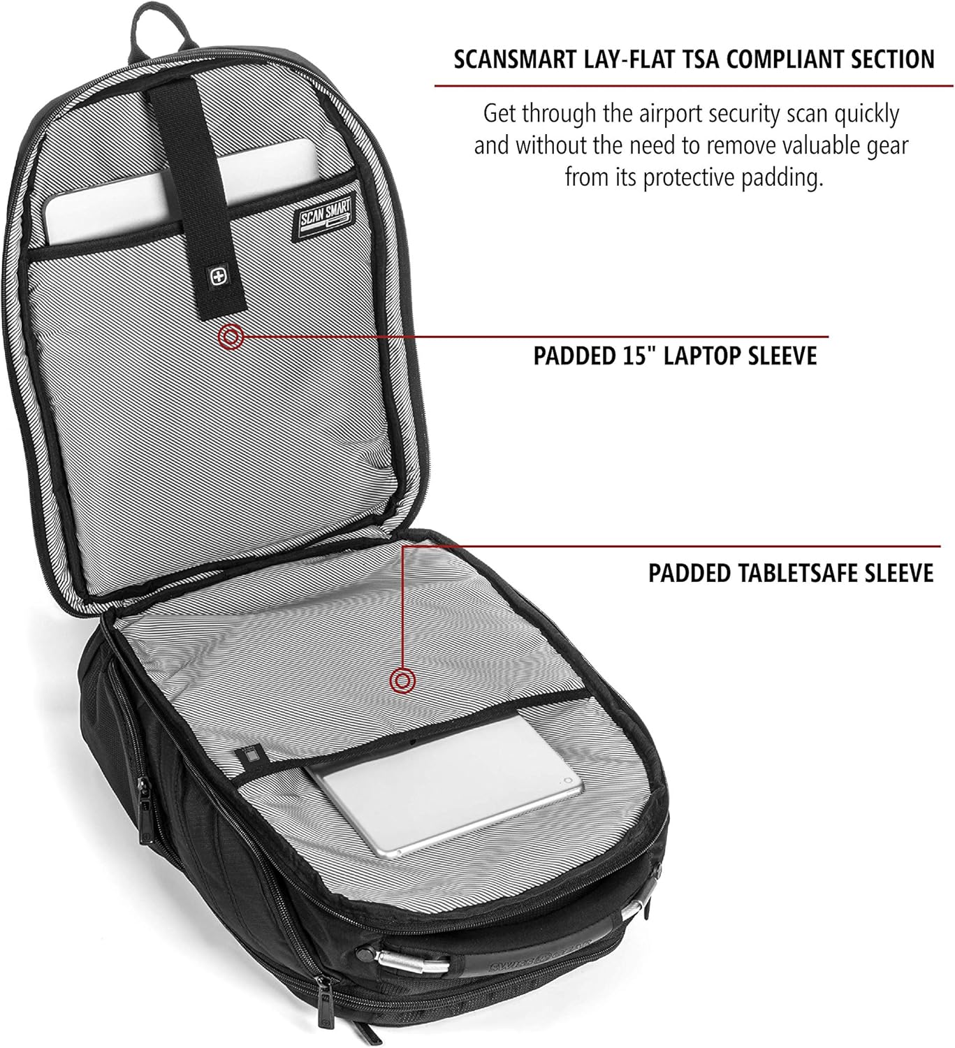 Black 17-Inch Laptop Backpack I787