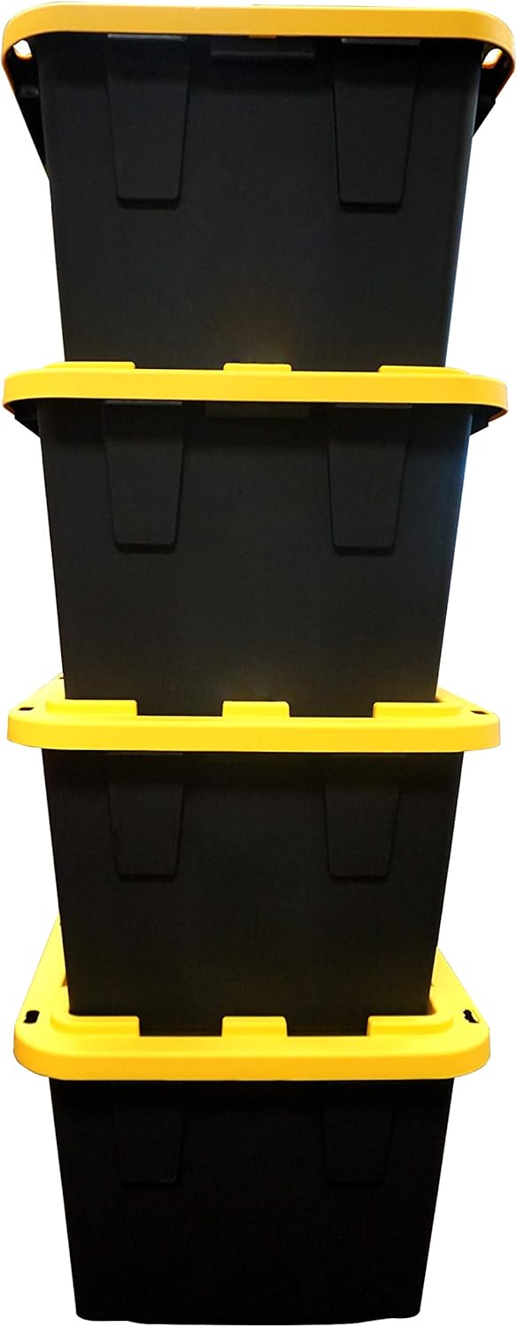 4 Pack 27 Gallon Plastic Storage Boxes with Lids H31194