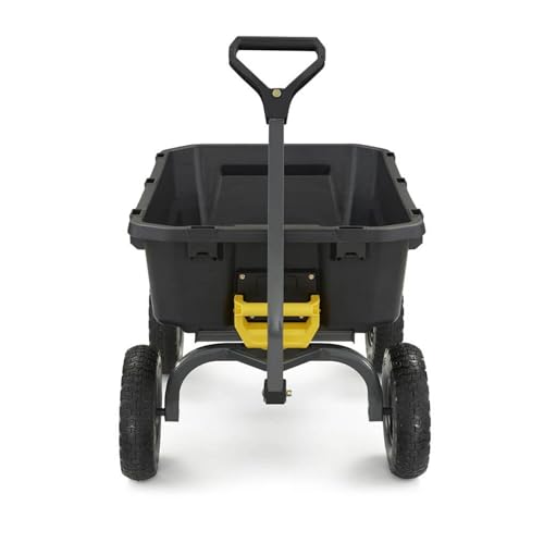 Heavy-Duty Steel Frame Dump Cart with 600 lb Capacity and No-Flat 10-Inch Tires F759