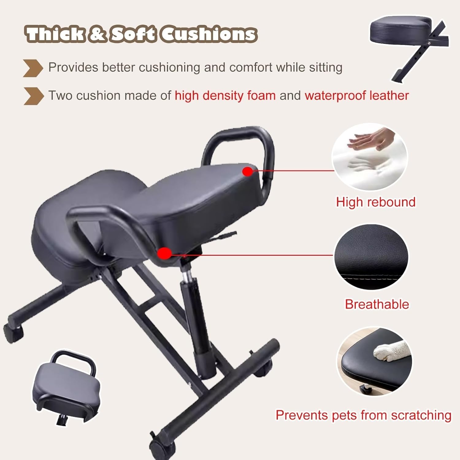 Ergonomic Kneeling Chair with Arm J42953