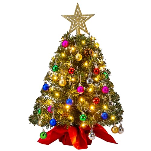 24" Mini Christmas Tree Tabletop Set with Clear LED Lights Z587393