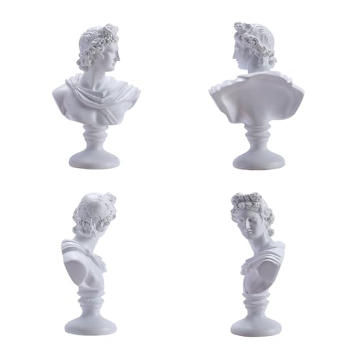 White Greek Head Bust Statue L4558
