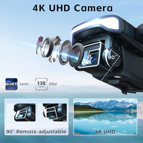 2650 ft Long Range Brushless Motor Drone with 4K HD Camera, 84 Mins Flight Time, 3 Batteries I3732