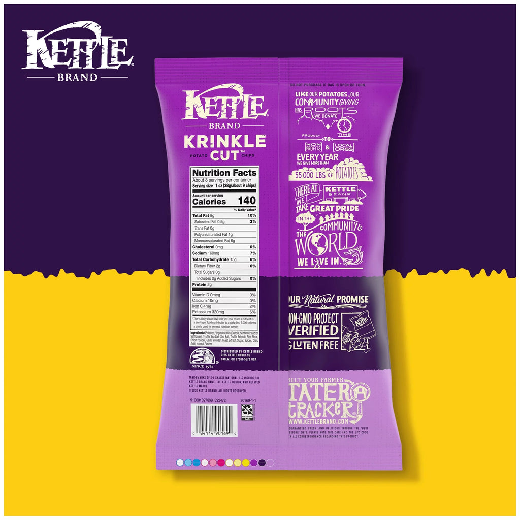 Krinkle Cut Truffle Oil and Sea Salt Kettle Chips, 8.5 oz V697214