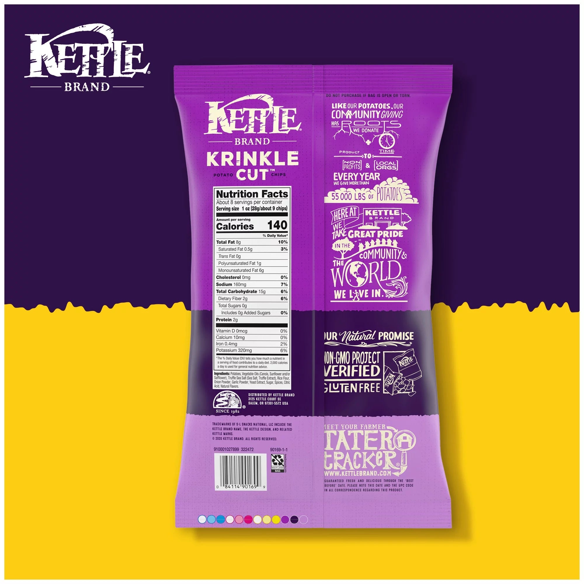 Krinkle Cut Truffle Oil and Sea Salt Kettle Chips, 8.5 oz V697214