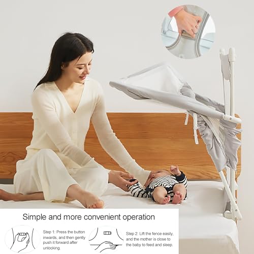 3 in 1 Baby Bassinet Bedside Sleeper Portable Crib with Mesh Window H2390