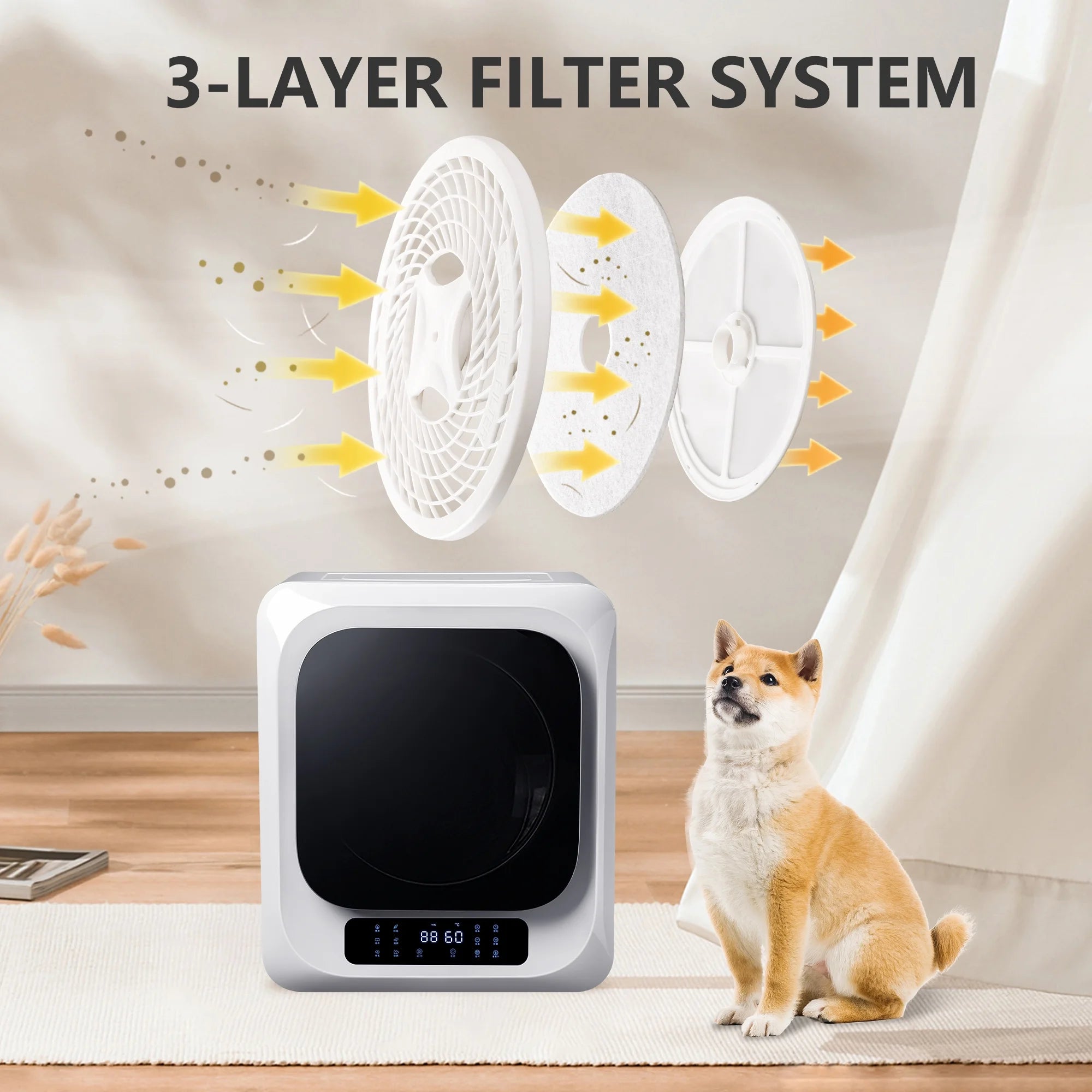 White 850W Portable Electric Cloth Dryer E8233