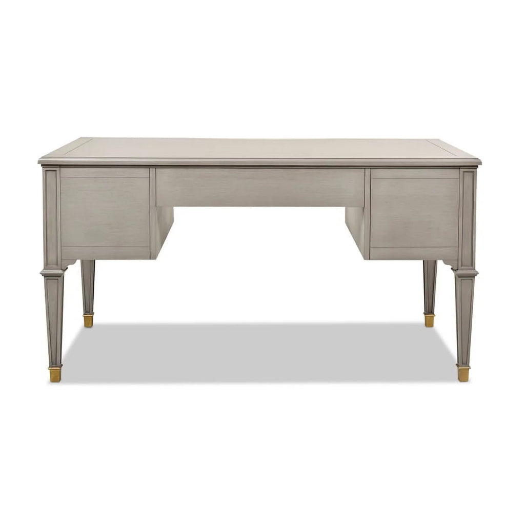 Gold Accent 5-Drawer Wood Desk Grey D389895