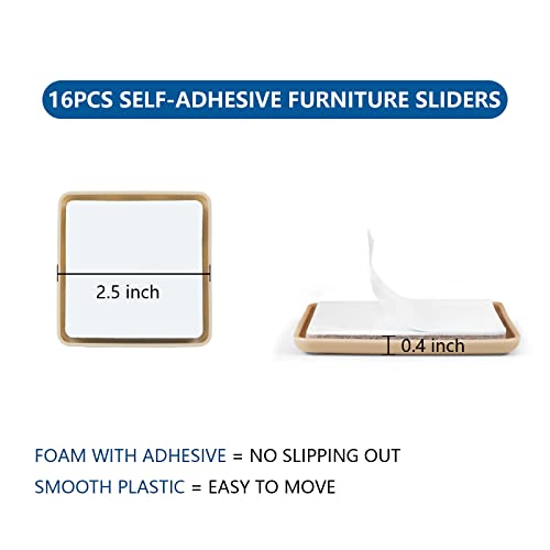 16 Pieces Self-Adhesive Furniture Slider N1621