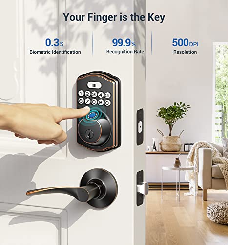 Oil Rubbed Bronze Fingerprint Door Lock H48150