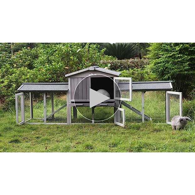87.8 Large Outdoor Rabbit Hutch with Removable PVC Layer C648