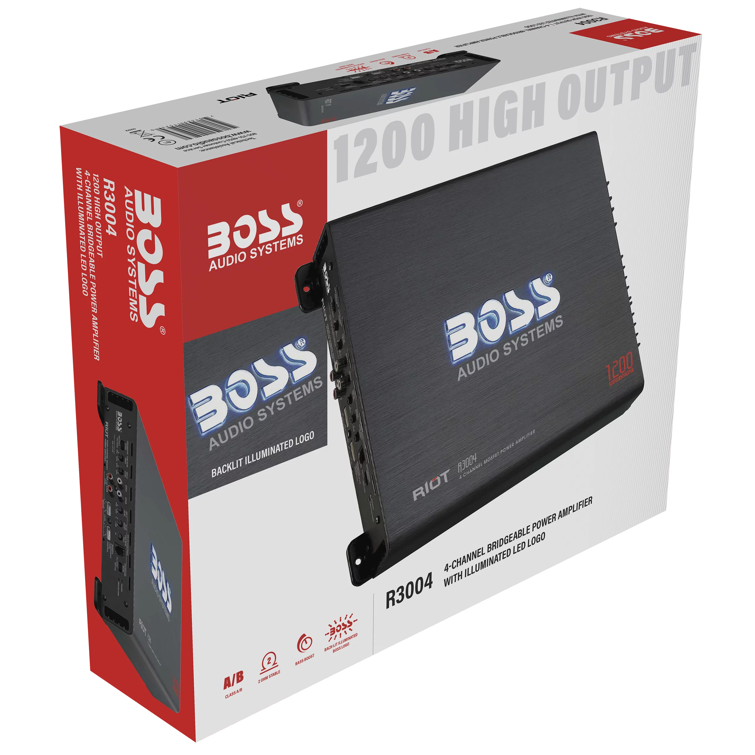1200 High Output 4 Channel Car Audio Amplifier A166